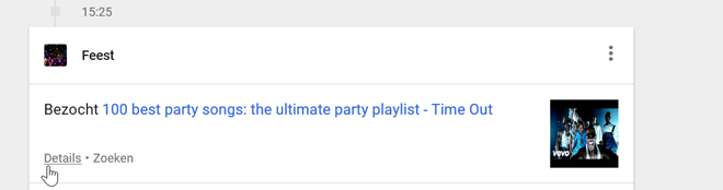 Voorbeeld "Mijn activiteit"